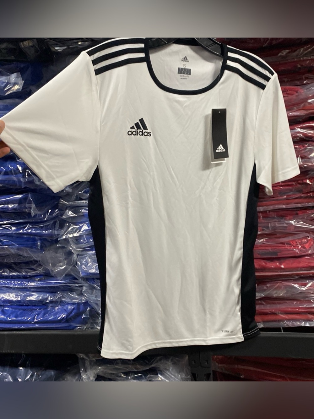 Adidas Entrada 18 Soccer Jersey NWT Men’s Small White Black Climalite NWT CD8438 - Picture 4 of 10